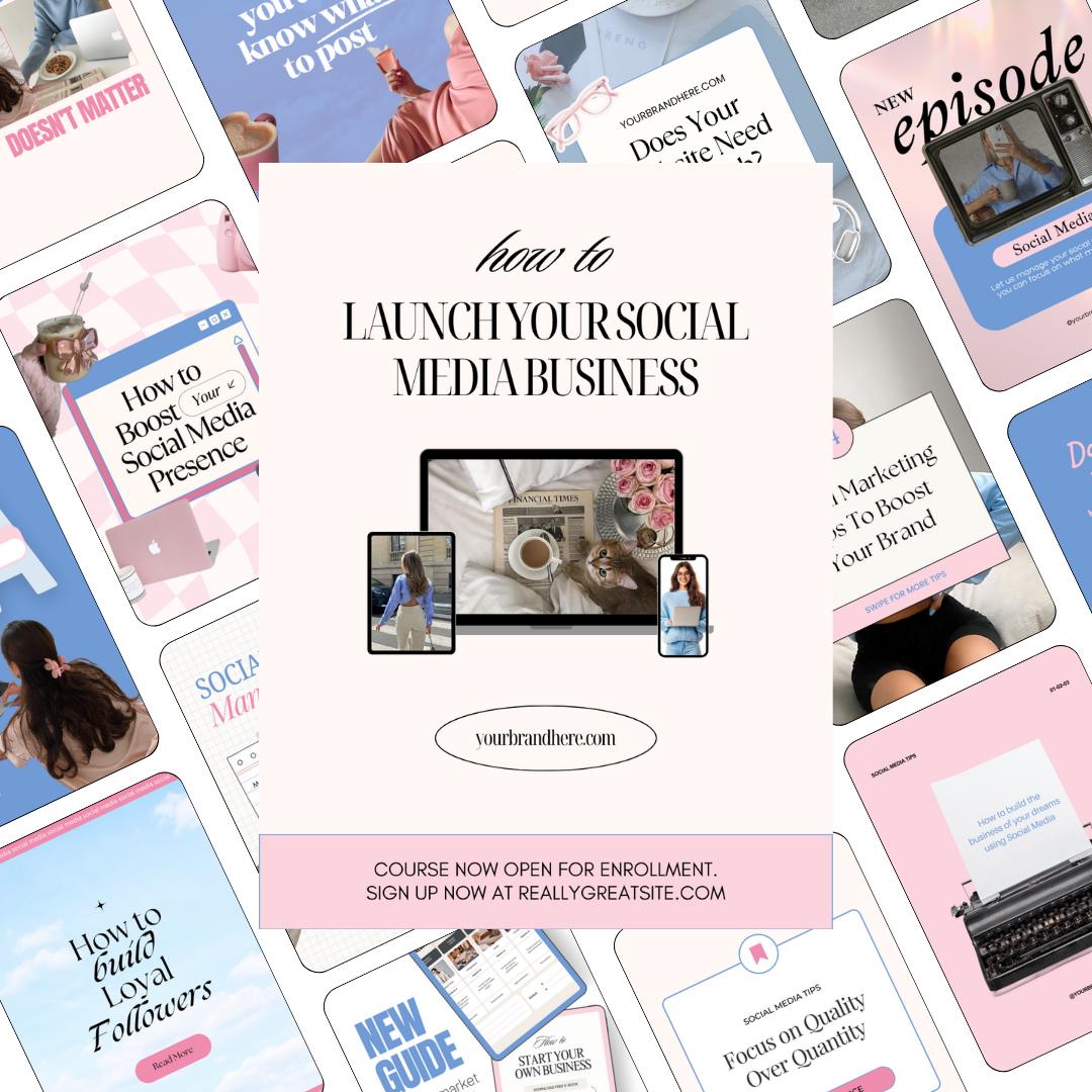 Instagram Canva Template Bundle | Pastel Social Media Templates | Content Creator Posts | Social Media Manager Canva Pack