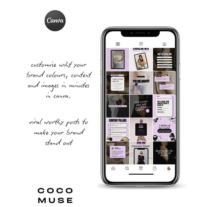 Bold Instagram Templates for Social Media Managers | Canva SMM Posts (Purple)