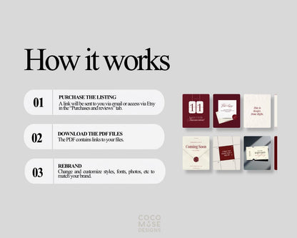Burgendy Canva Instagram Templates | 60 Posts | Dark Red | Editable Social Media for Business Owners Aesthetic