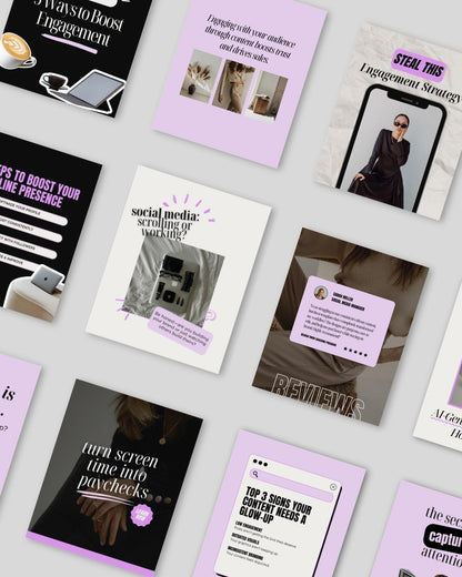 400+ Faceless Instagram Carousel Templates | Aesthetic Canva Social Media Kit | TikTok & IG Slides | PLR MRR Digital Product