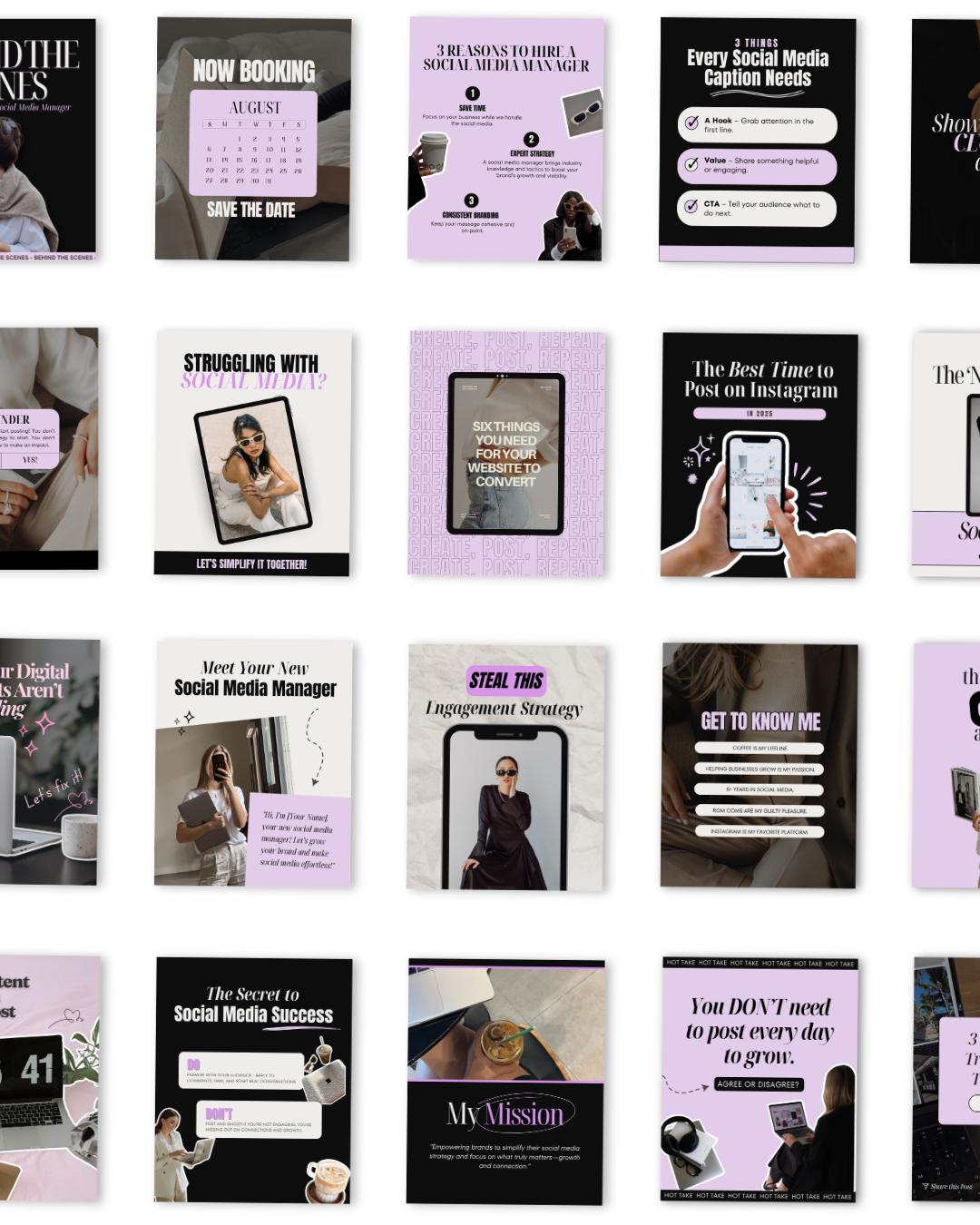 400+ Faceless Instagram Carousel Templates | Aesthetic Canva Social Media Kit | TikTok & IG Slides | PLR MRR Digital Product