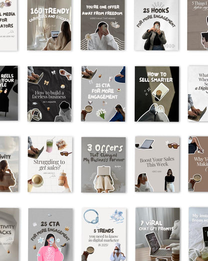 400+ Faceless Instagram Carousel Templates | Aesthetic Canva Social Media Kit | TikTok & IG Slides | PLR MRR Digital Product