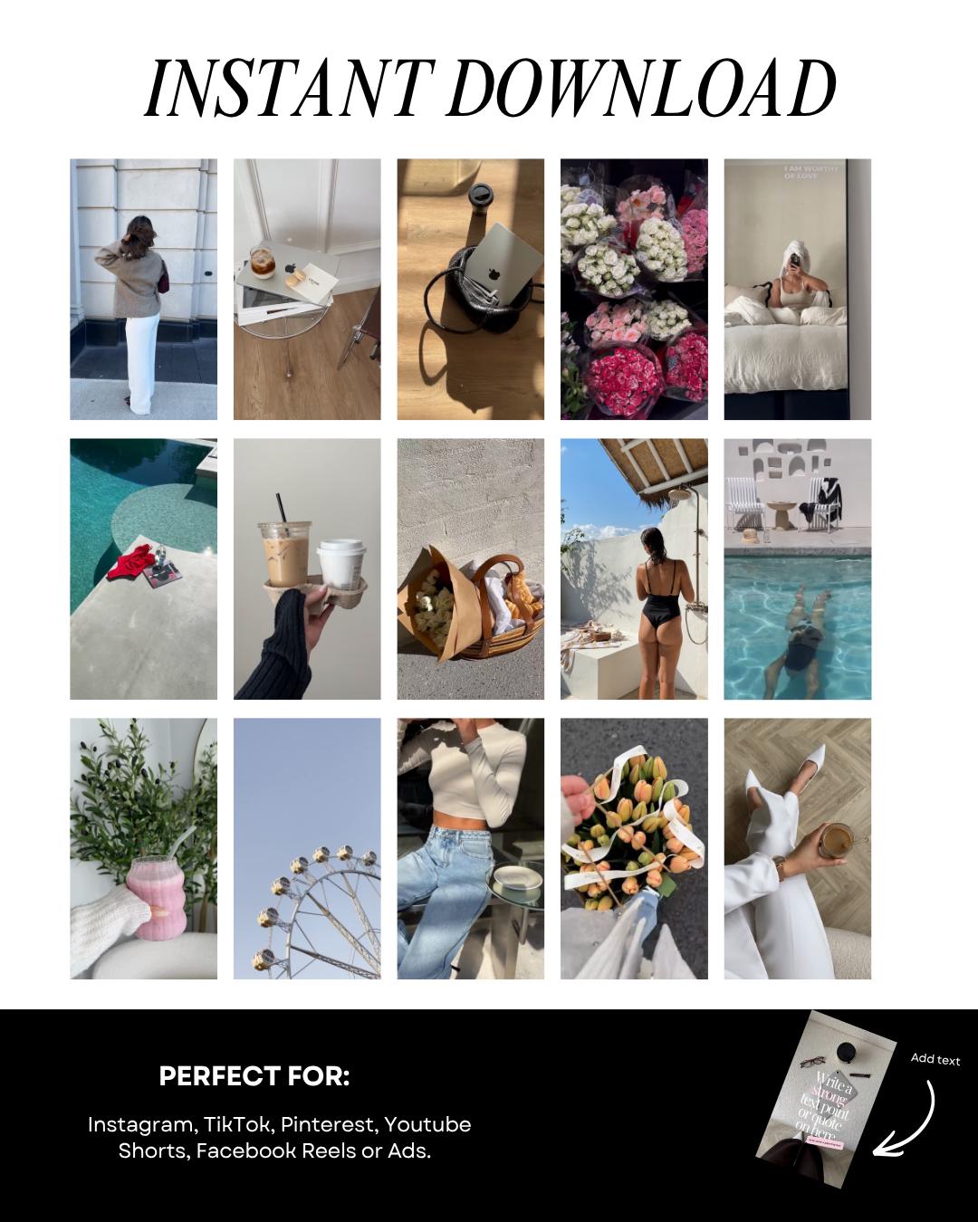 It Girl Aesthetic Videos and Reels for Faceless Digital Marketing of That Girl Lifestyle | Canva Templates |B Roll Stock Videos