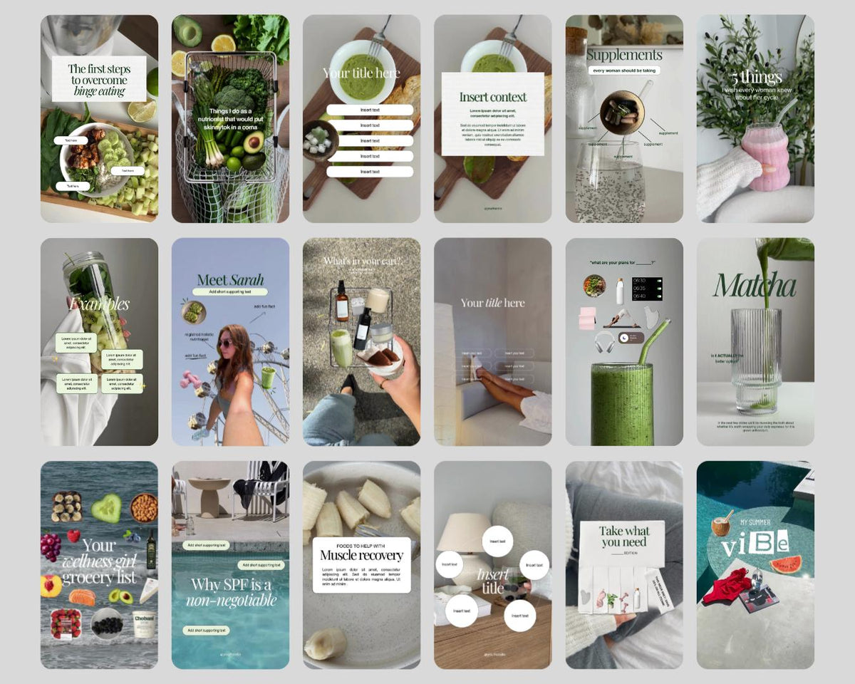 Viral Reel Templates for Wellness Coach | Instagram Reels for iOS | TikTok Vlog Video Templates | Editable Social Media | Canva Templates