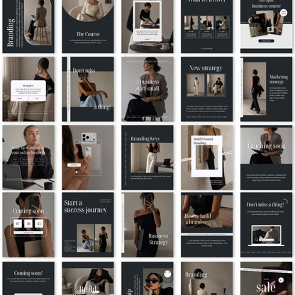 100 Business Coach Instagram Post Templates: Editorial Aesthetic Canva (Digital Download)