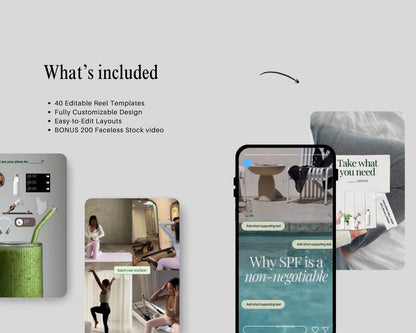 Viral Reel Templates for Wellness Coach | Instagram Reels for iOS | TikTok Vlog Video Templates | Editable Social Media | Canva Templates
