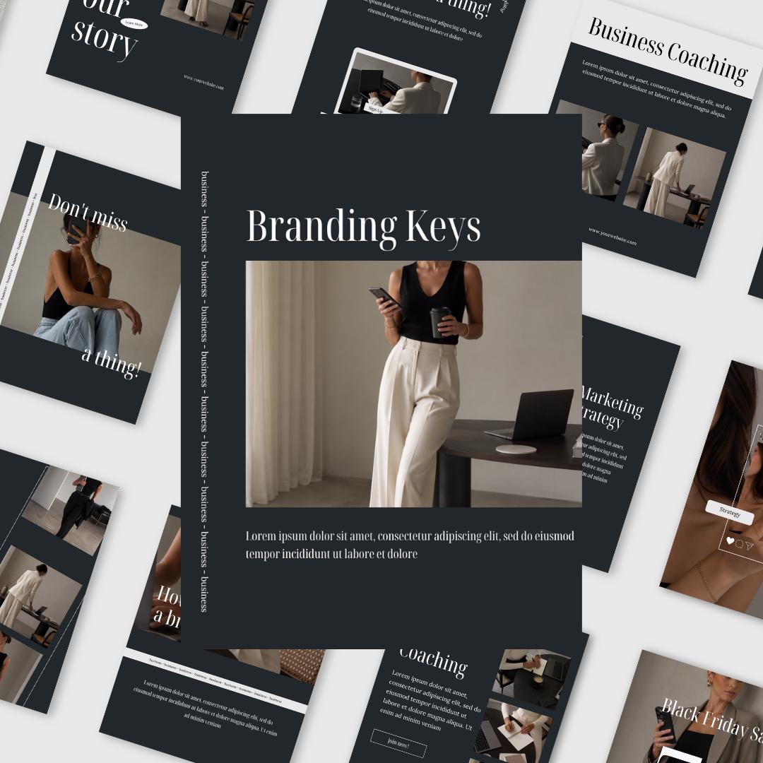 100 Business Coach Instagram Post Templates: Editorial Aesthetic Canva (Digital Download)