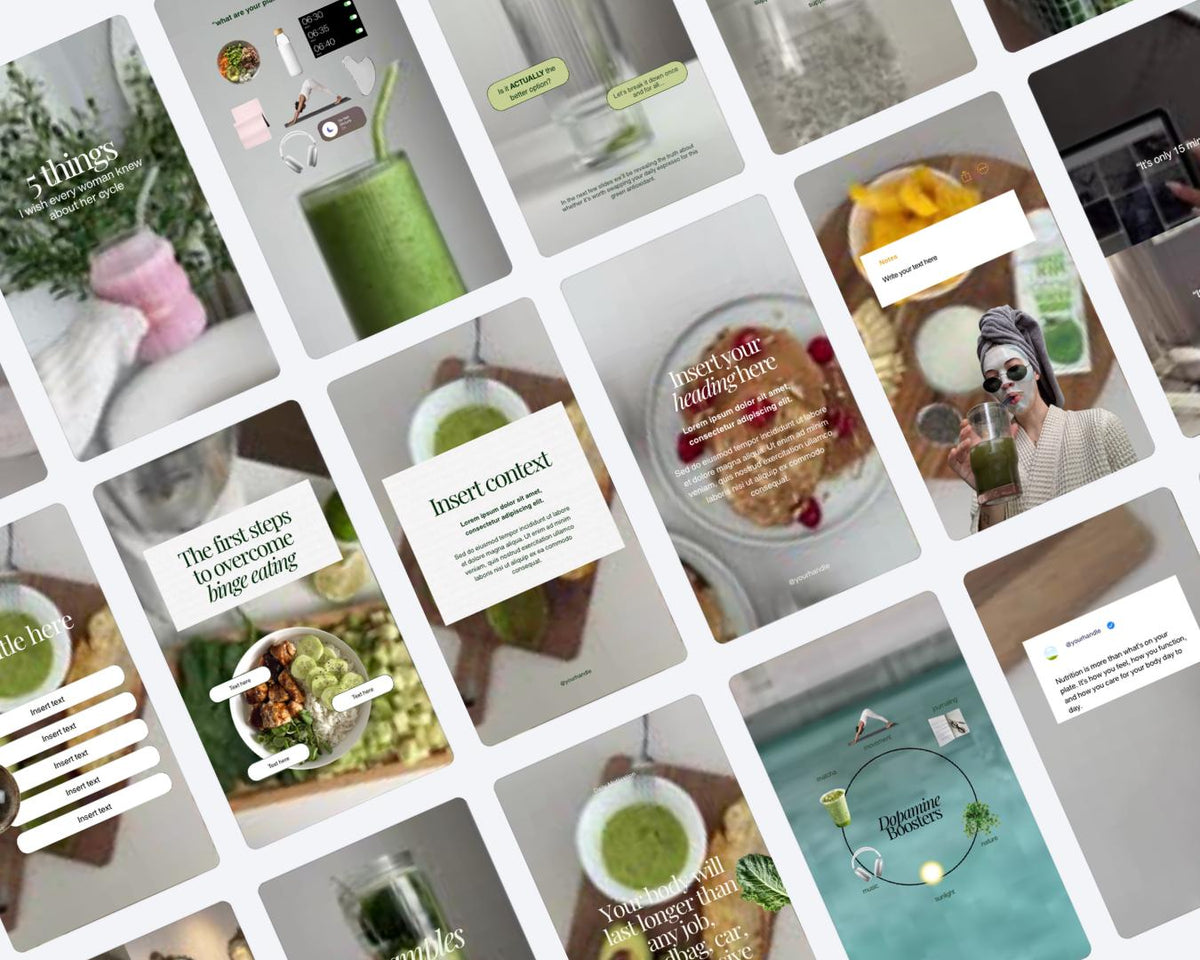 Viral Reel Templates for Wellness Coach | Instagram Reels for iOS | TikTok Vlog Video Templates | Editable Social Media | Canva Templates