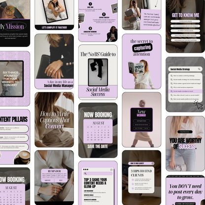 Bold Instagram Templates for Social Media Managers | Canva SMM Posts (Purple)