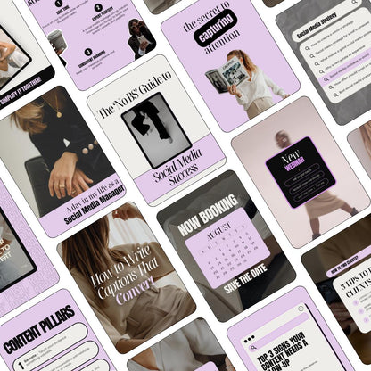 Bold Instagram Templates for Social Media Managers | Canva SMM Posts (Purple)