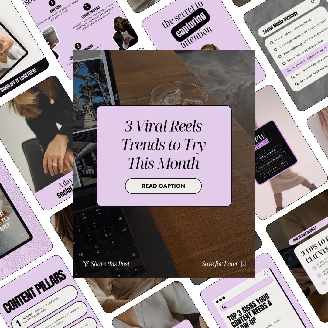 Bold Instagram Templates for Social Media Managers | Canva SMM Posts (Purple)