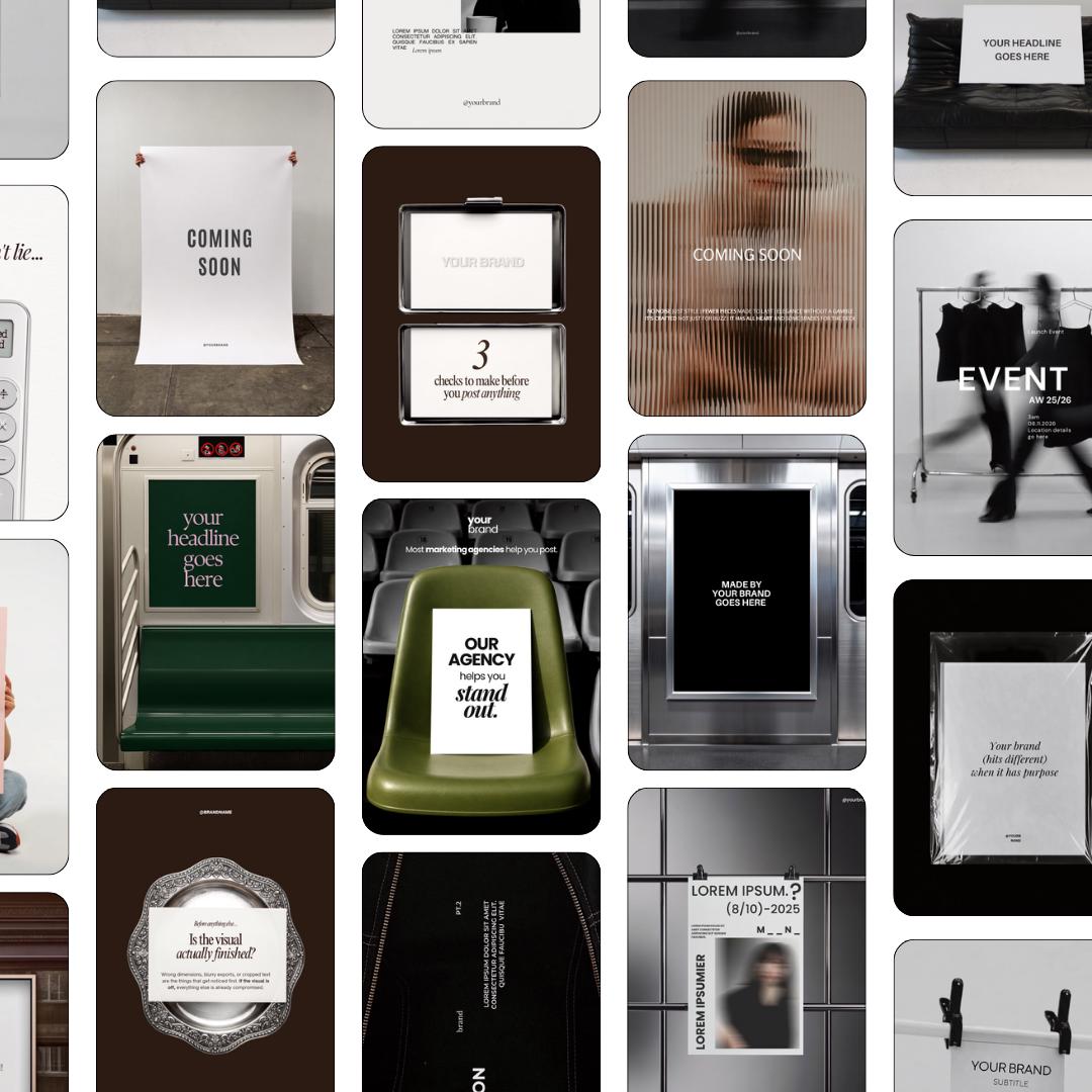 41 Ad Mockup Canva Templates | Instagram Post & Meta Ad Creative Templates | Static Ads, Scroll Stopping Social Media Marketing Kit