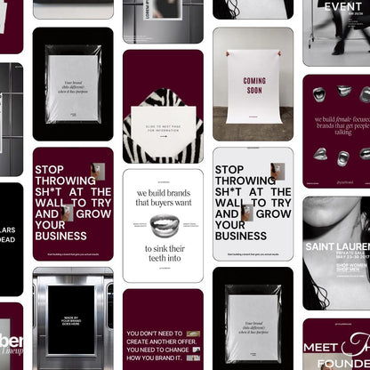 Editorial Instagram Templates Canva, Editable Social Media Templates for Business, Luxury Aesthetic Instagram Post, Burgundy