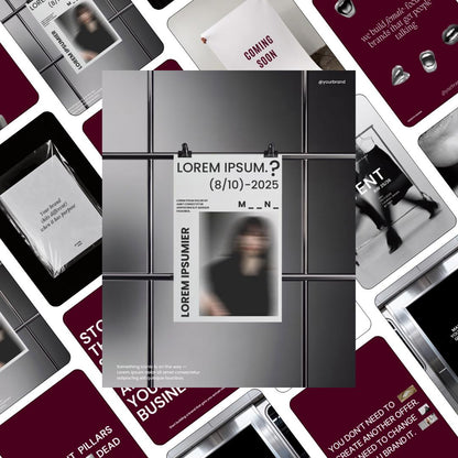 Editorial Instagram Templates Canva, Editable Social Media Templates for Business, Luxury Aesthetic Instagram Post, Burgundy