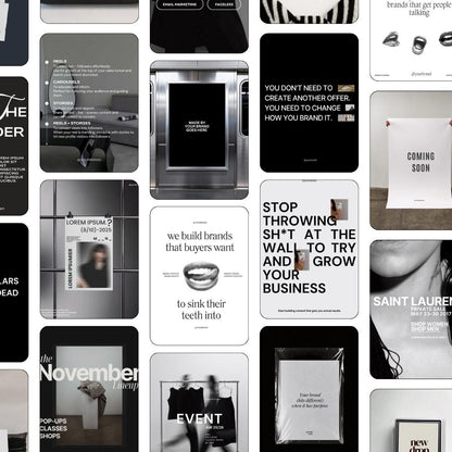 Editorial Instagram Templates Canva, Editable Social Media Templates for Business, Luxury Aesthetic Instagram Post, Black and White Template
