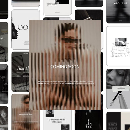 Editorial Instagram Templates Canva, Editable Social Media Templates for Business, Luxury Aesthetic Instagram Post, Black and White Template