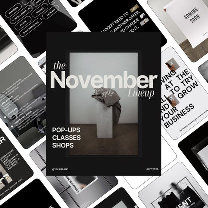 Editorial Instagram Templates Canva, Editable Social Media Templates for Business, Luxury Aesthetic Instagram Post, Black and White Template
