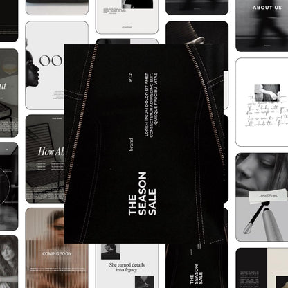 Editorial Instagram Templates Canva, Editable Social Media Templates for Business, Luxury Aesthetic Instagram Post, Black and White Template