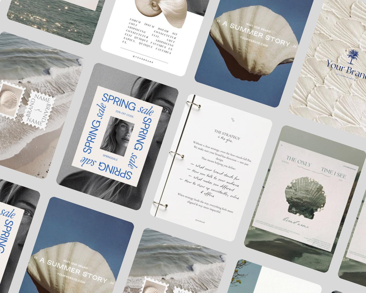 Ocean Vibe Instagram Templates Canva,  Social Media Kit Posts Carousels for Creators Travel Content [Editable] Beach Aesthetic Instagram