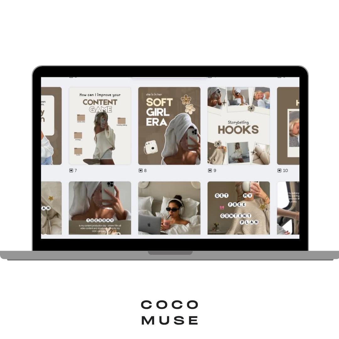 50 Neutral Instagram Canva Templates | Posts + Carousels + Stories | Pinterest Aesthetic | Brown Neutral Feed