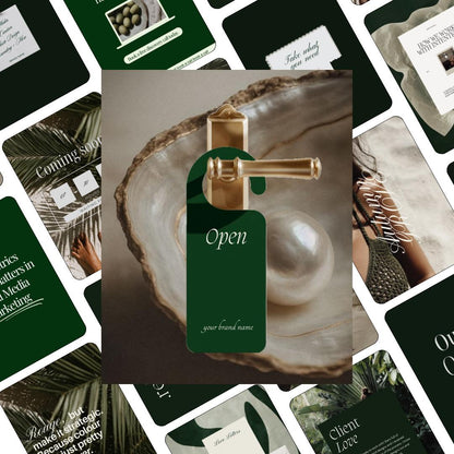 Editorial Green Instagram Templates, Canva Social Media Kit (Digital Download)