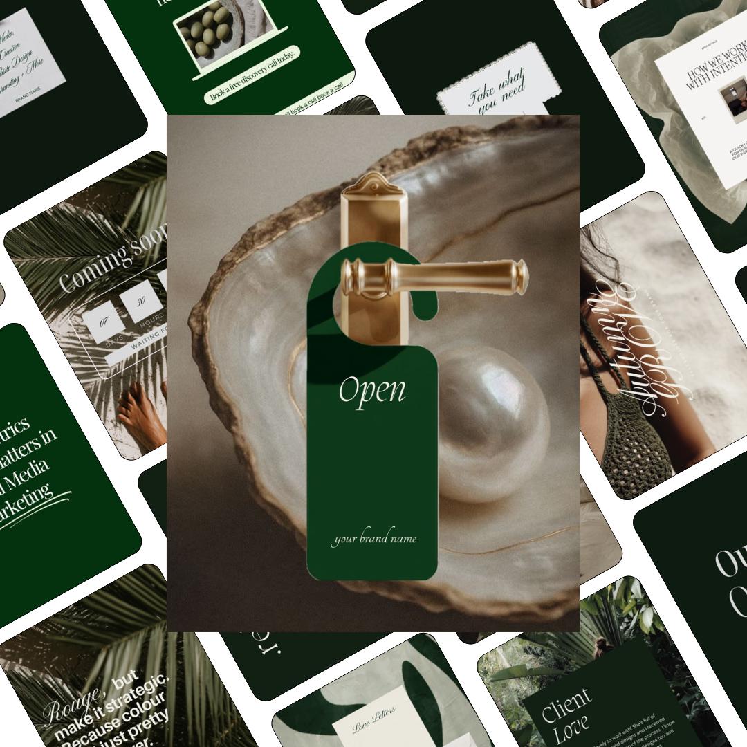 Green Instagram Templates, Canva Social Media Kit (Digital Download)