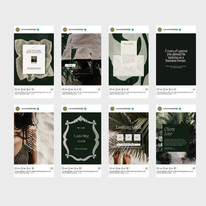 Green Instagram Templates, Canva Social Media Kit (Digital Download)