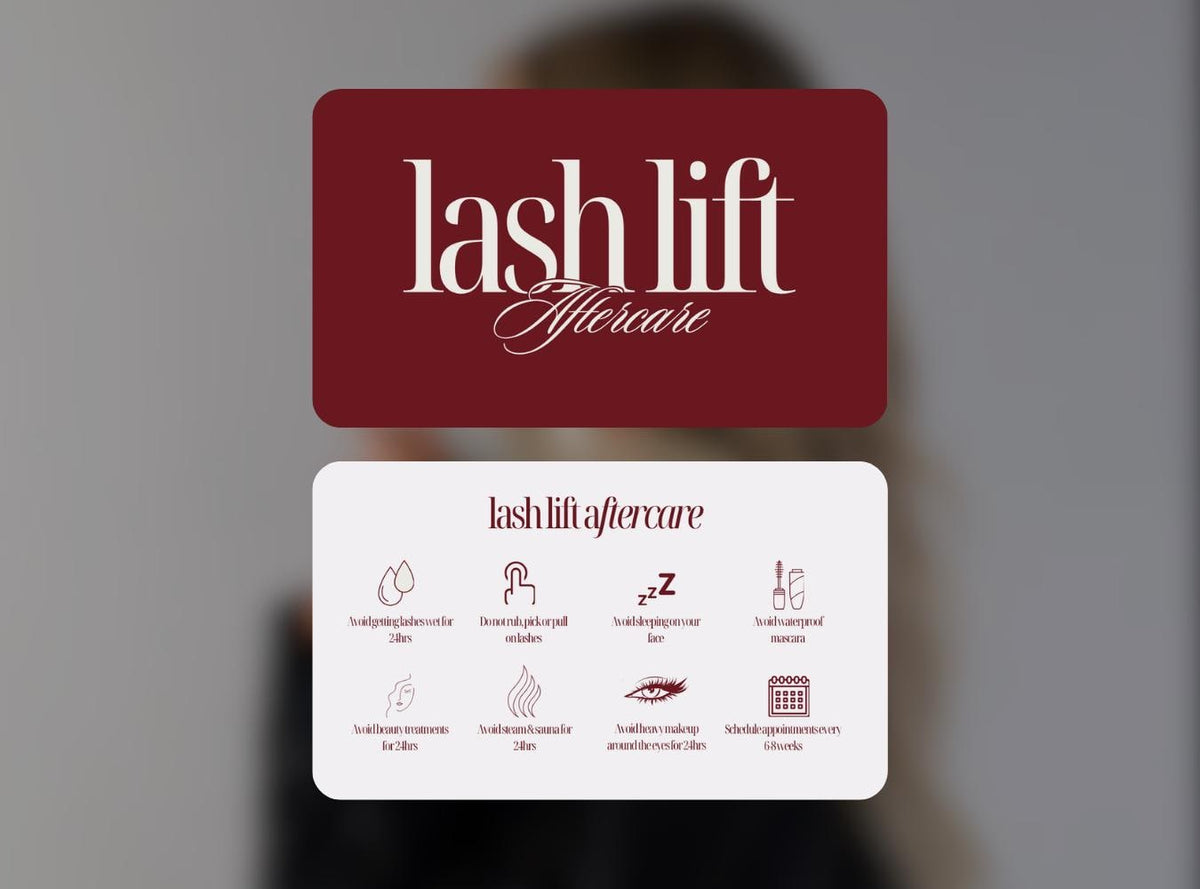 Lash Lift Aftercare Cards | Lash & Brow Care Card for Clients | Editable Printable Salon Template | Beauty Business Card