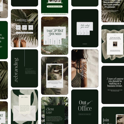 Aesthetic Green Instagram Templates Canva, Pinterest Inspired Social Media Post Templates, Bold Content Creator Kit, Modern Feed Designs