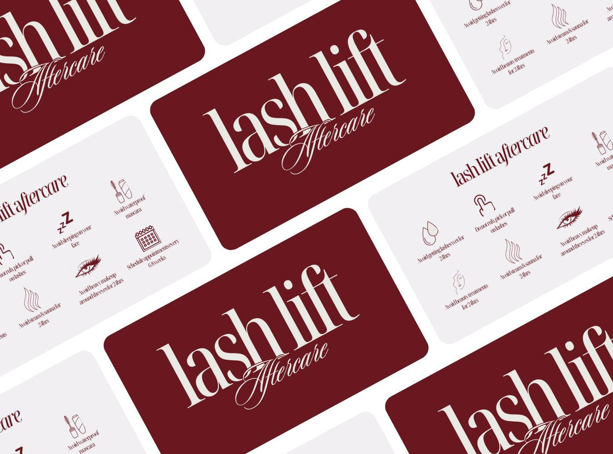 Lash Lift Aftercare Cards | Lash & Brow Care Card for Clients | Editable Printable Salon Template | Beauty Business Card