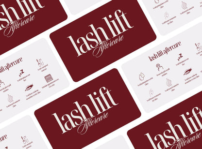 Lash Lift Aftercare Cards | Lash & Brow Care Card for Clients | Editable Printable Salon Template | Beauty Business Card