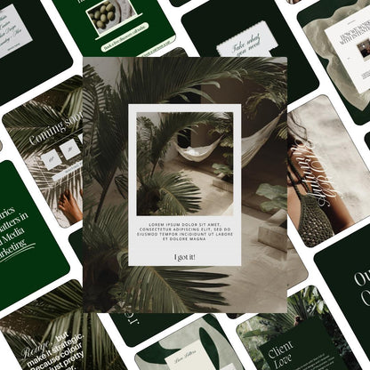 Aesthetic Green Instagram Templates Canva, Pinterest Inspired Social Media Post Templates, Bold Content Creator Kit, Modern Feed Designs