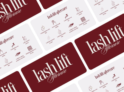 Lash Lift Aftercare Cards | Lash & Brow Care Card for Clients | Editable Printable Salon Template | Beauty Business Card