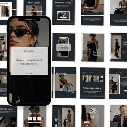 100 Business Coach Instagram Post Templates: Editorial Aesthetic Canva (Digital Download)
