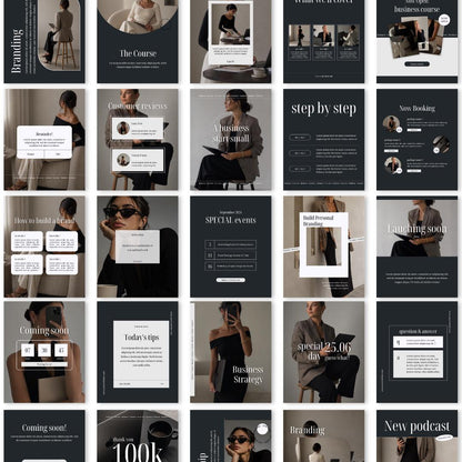 100 Business Coach Instagram Posts, Coaching Social Media Templates, Business Mentor Template, Business Success Coach Content Canva Template