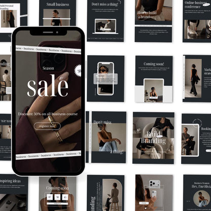 100 Business Coach Instagram Posts, Coaching Social Media Templates, Business Mentor Template, Business Success Coach Content Canva Template