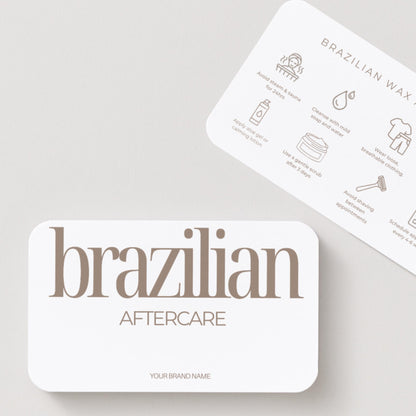 Brazilian Wax Aftercare Cards | Waxing After Care Instruction Cards Editable | Salon Marketing Template | Beauty Business Card Canva