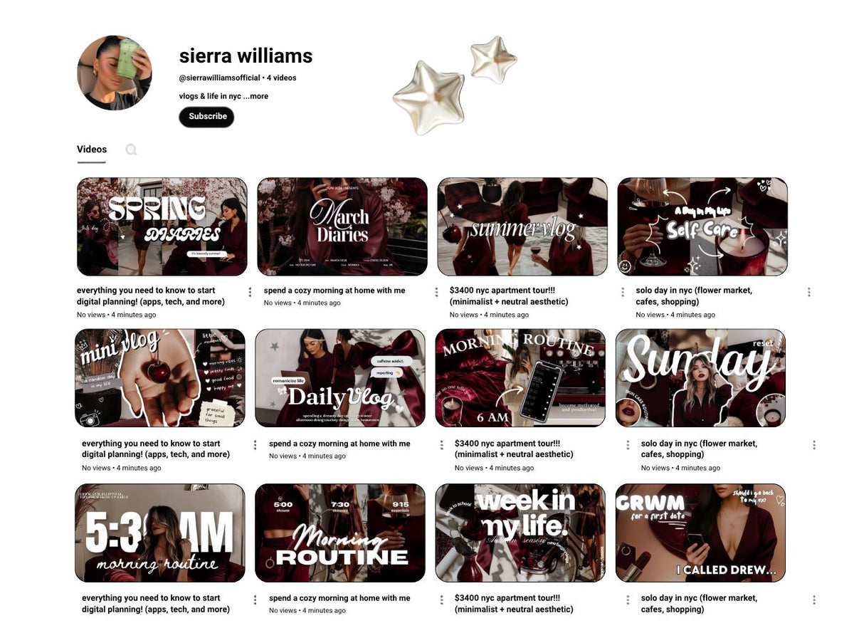 13 Burgundy Youtube Thumbnails Templates | DIY Youtube Thumbnails | Youtube Branding | Dark Moody Templates | Youtube Branding Kit