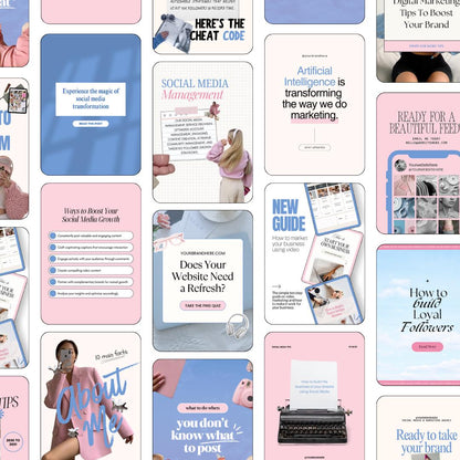 Instagram Canva Template Bundle | Pastel Social Media Templates | Content Creator Posts | Social Media Manager Canva Pack
