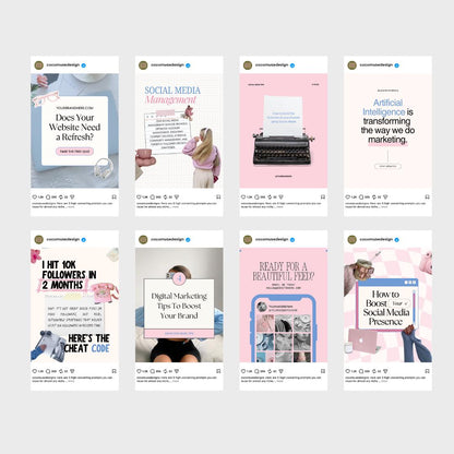 Instagram Canva Template Bundle | Pastel Social Media Templates | Content Creator Posts | Social Media Manager Canva Pack