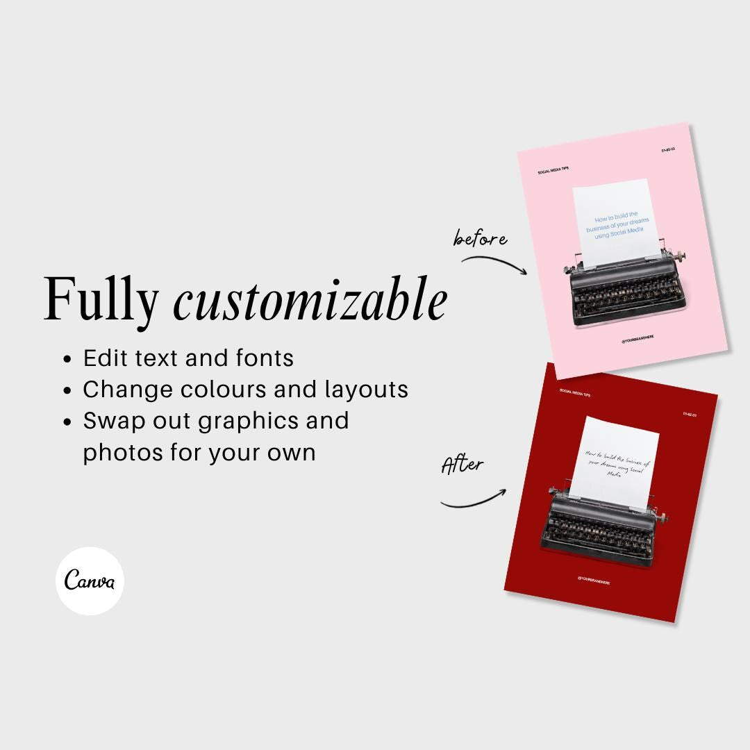 Instagram Canva Template Bundle | Pastel Social Media Templates | Content Creator Posts | Social Media Manager Canva Pack