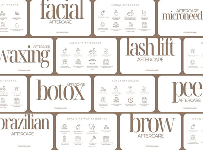 Aftercare Card Bundle Canva Template | Editable Beauty Aftercare Cards | Salon Aftercare Instructions | Esthetician Client Card Printable