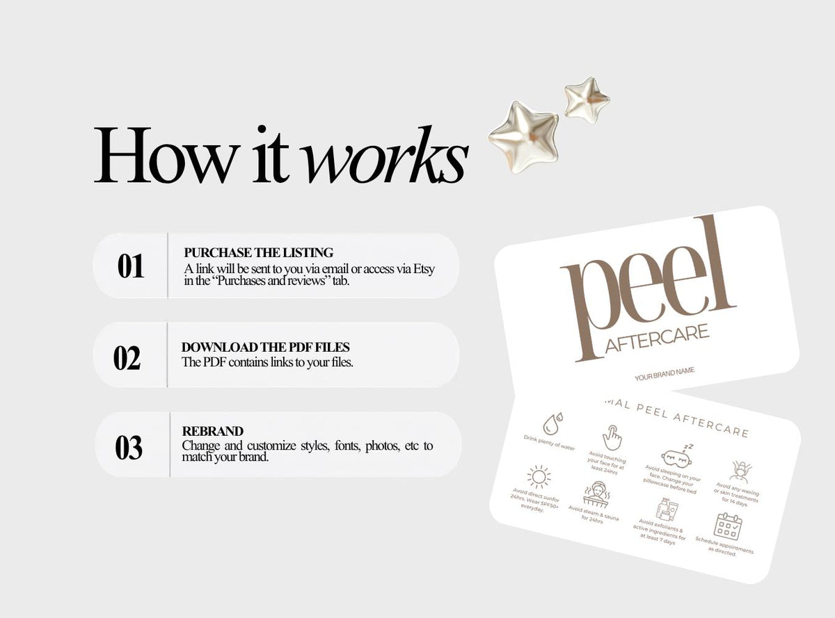 Aftercare Card Bundle Canva Template | Editable Beauty Aftercare Cards | Salon Aftercare Instructions | Esthetician Client Card Printable