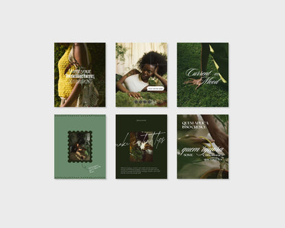 Trending 2026 Instagram Templates | Green Aesthetic Canva Templates for Any Niche | Editable Social Media Templates |  IG Modern Feed