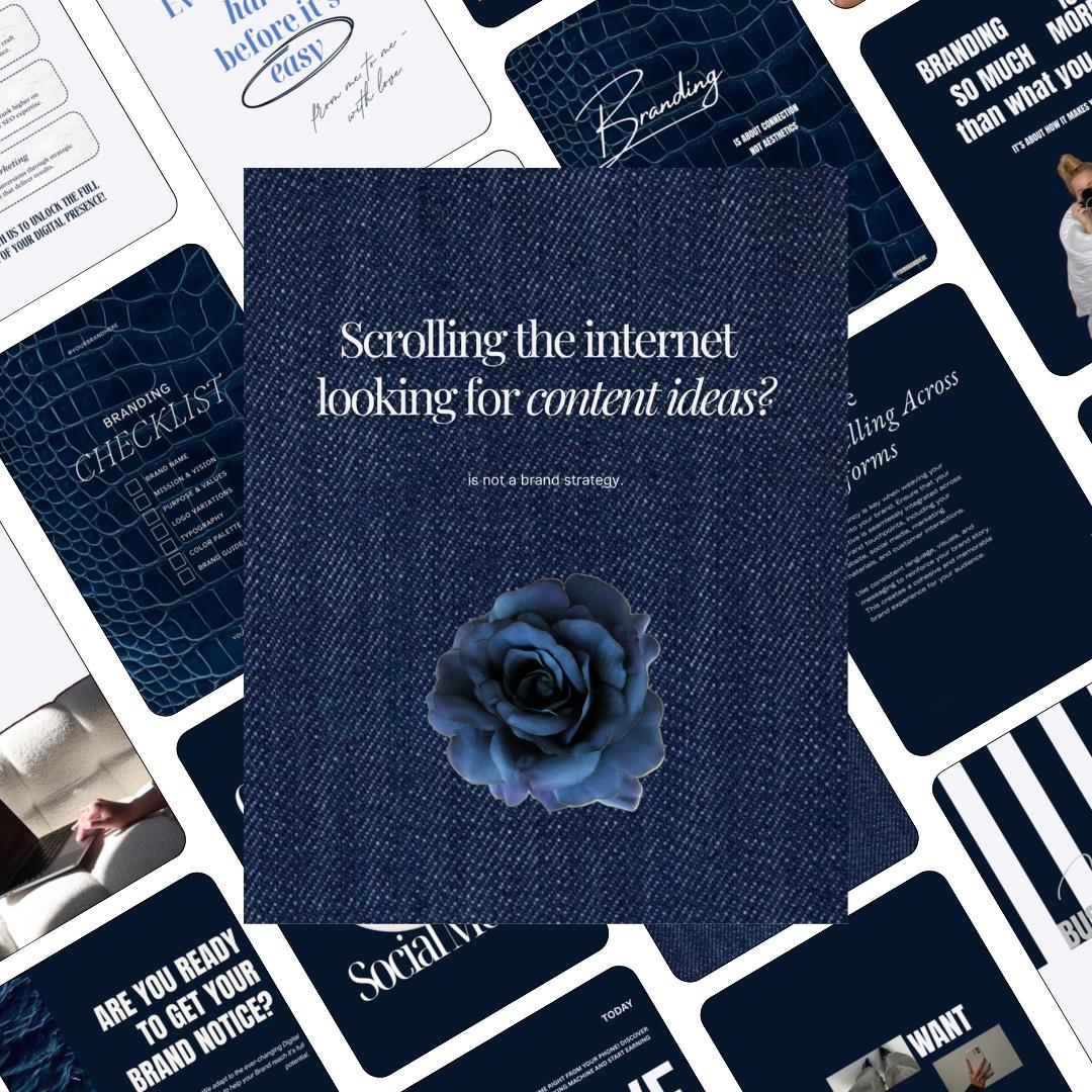 Navy Blue 2026 Instagram Templates | Aesthetic Canva Templates for Any Niche | Editable Social Media Templates | editorial IG Modern Feed
