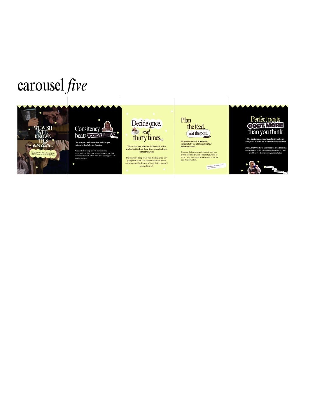 Seamless Instagram Carousel Post Templates - Social Media Manager Templates - Seamless Carousels - Portrait Instagram Posts - Lime Black