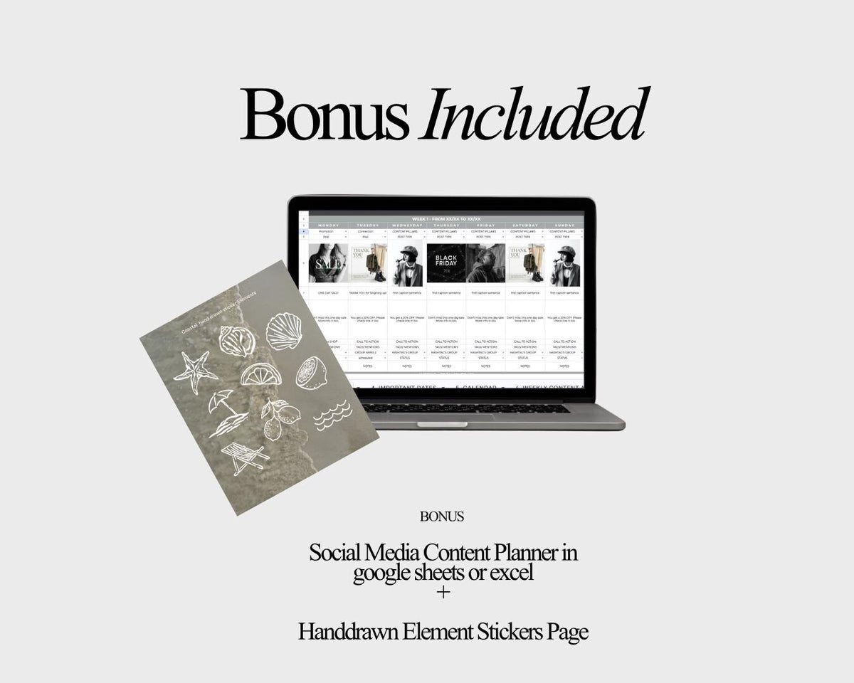 Coastal Summer Instagram Templates Canva, Trending Design, Social Media Kit Posts Carousels for Creators and Travel Content [Editable