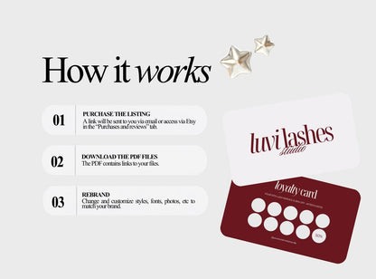 Beauty Loyalty Card Template, Salon Rewards Card, Nail Lash Hair Loyalty Card, Editable Canva Business Card, Digital Download
