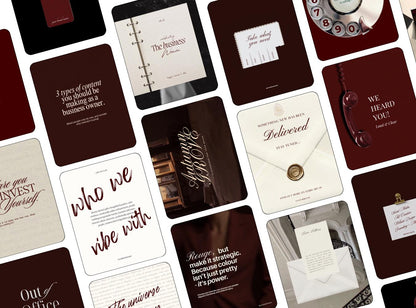 Dark Red Canva Instagram Templates | Pinterest Inspired Social Media Templates |  Editable Social Media for Business Owners Aesthetic