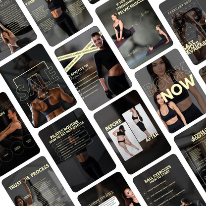 Personal Trainer Instagram Template Fitness Coach Instagram Template Posts Gym Trainer Fitness Trainer Social Media Dark Instagram Wellness